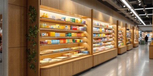 Display de chão MDF para aumentar destaque no ponto de venda